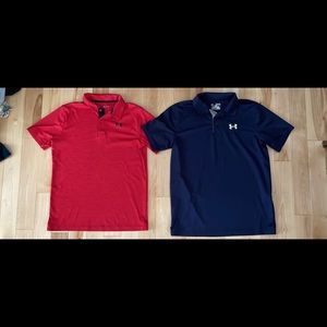 2 boys UNDER ARMOUR wick away golf shirts